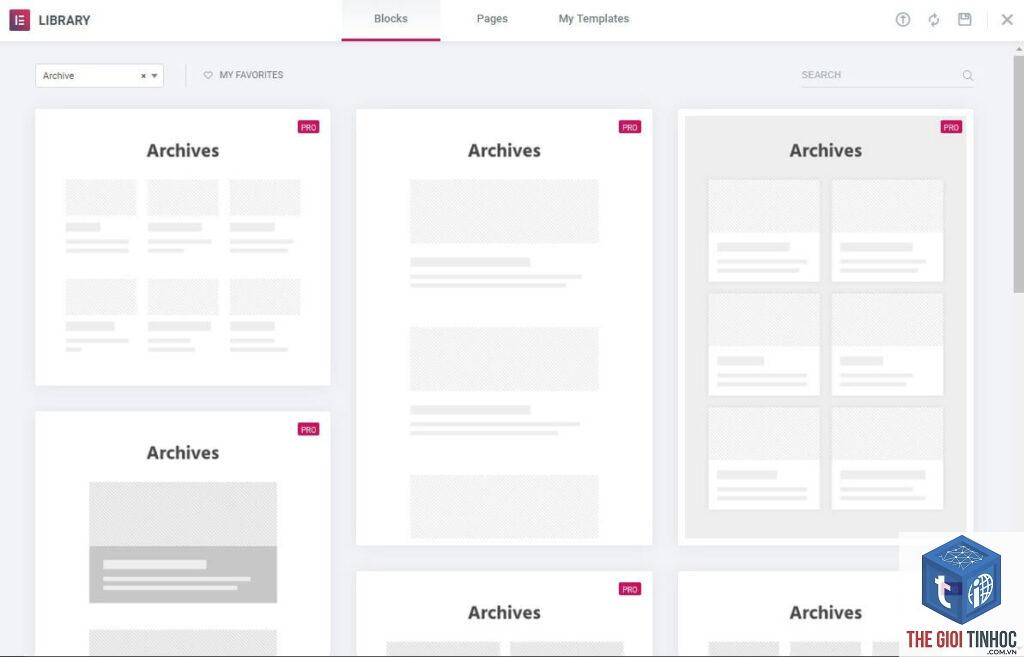 archive template elementor