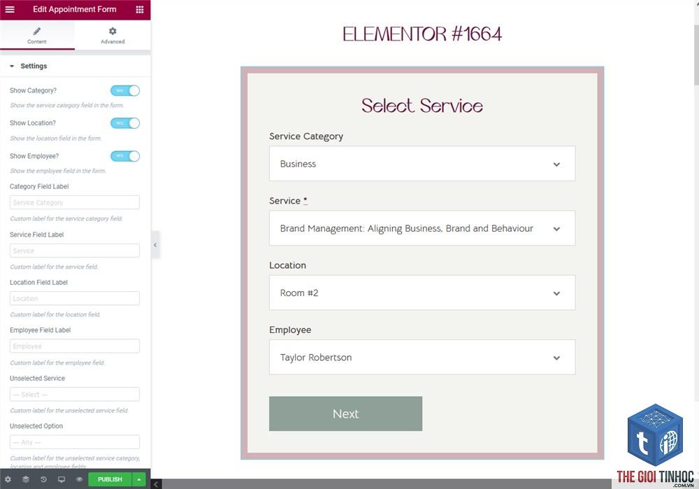 booking form elementor - Hình 2