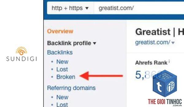 broken backlinks là gì trong ahrefs