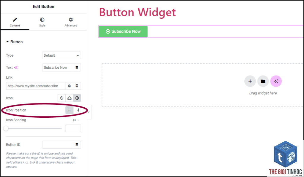 button widget elementor
