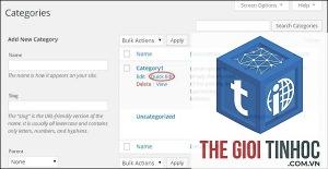 chỉnh sửa category wordpress