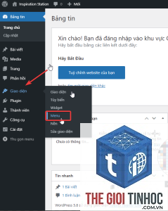 chỉnh sửa menu wordpress