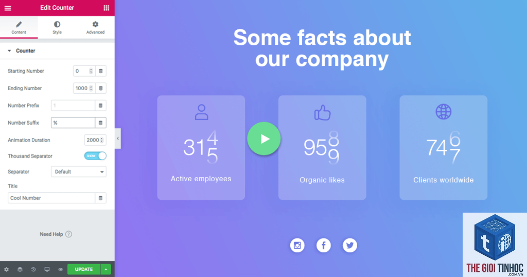 counter widget elementor