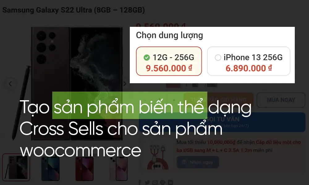 cross sell sản phẩm woocommerce