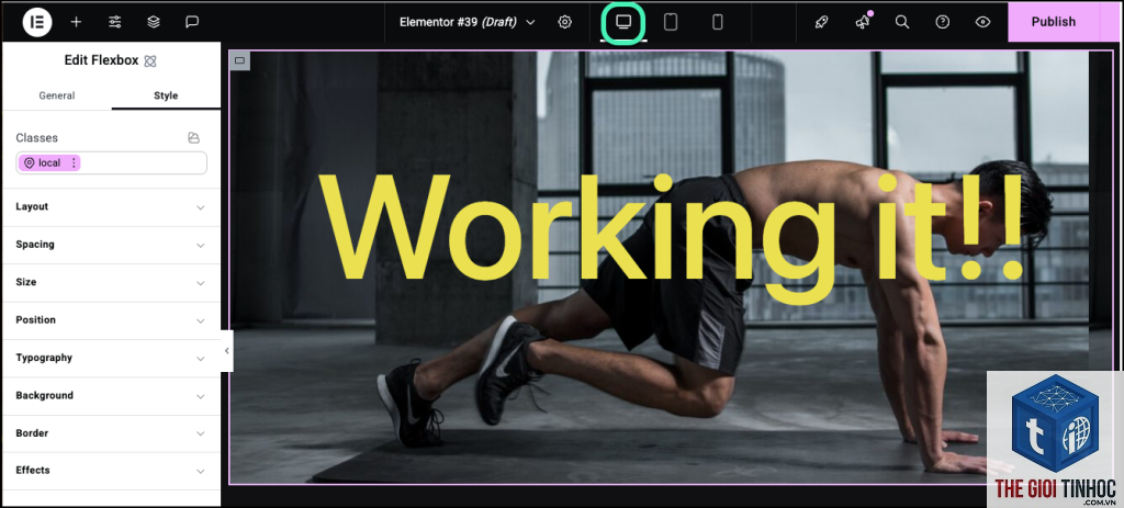 desktop responsive elementor