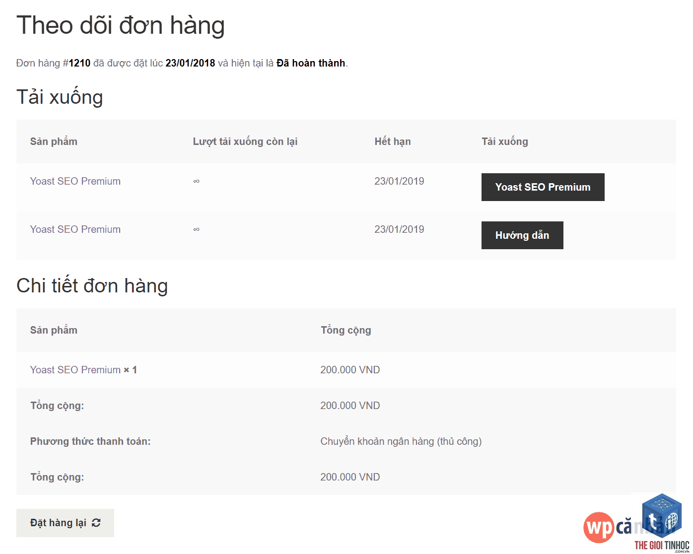 đơn hàng hoàn thành woocommerce - Hình 3