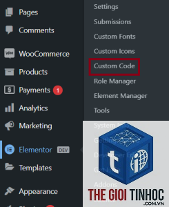 elementor custom code