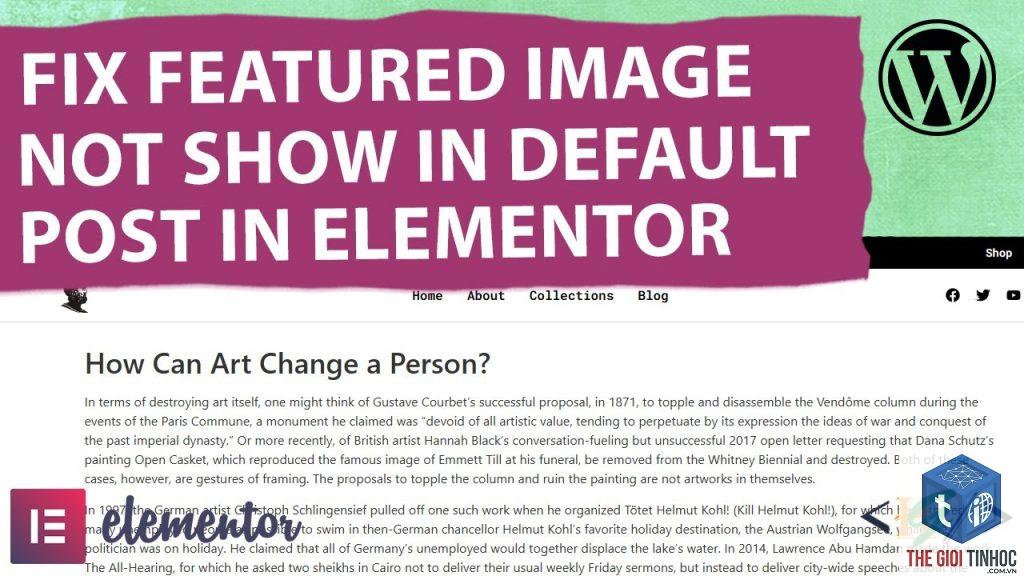 elementor featured image lỗi