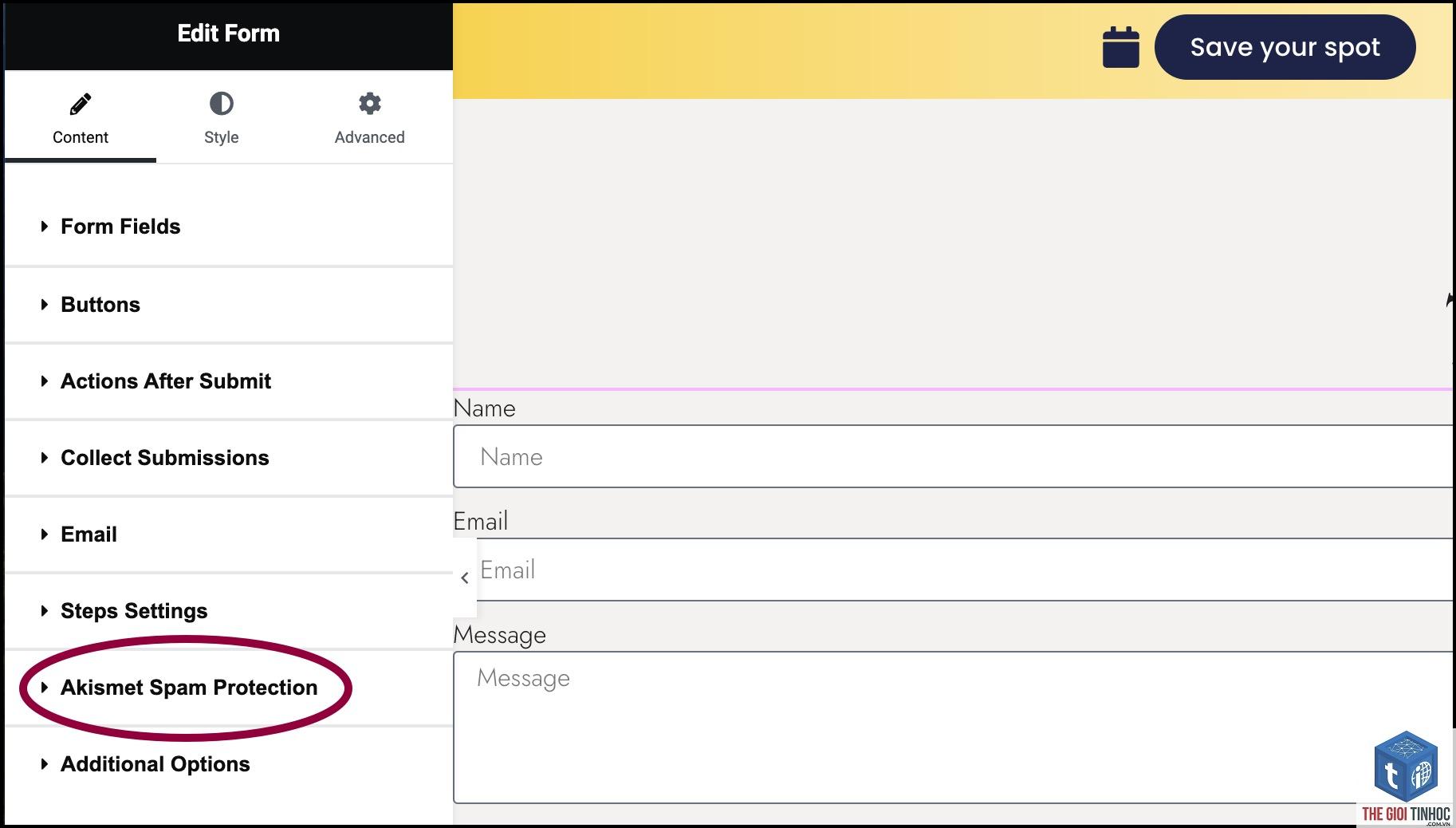 elementor form spam lỗi - Hình 4