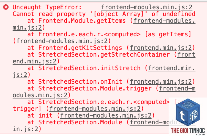 elementor frontend js error