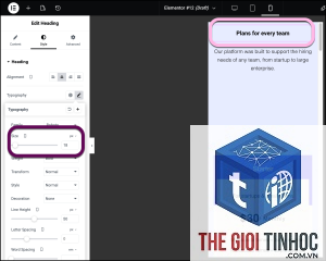 elementor mobile layout lỗi