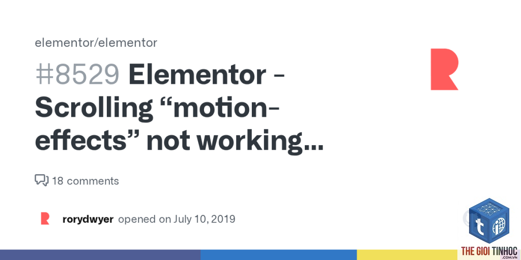 elementor motion effects lỗi