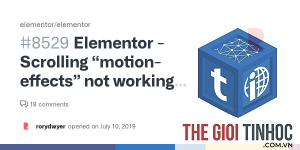elementor motion effects lỗi