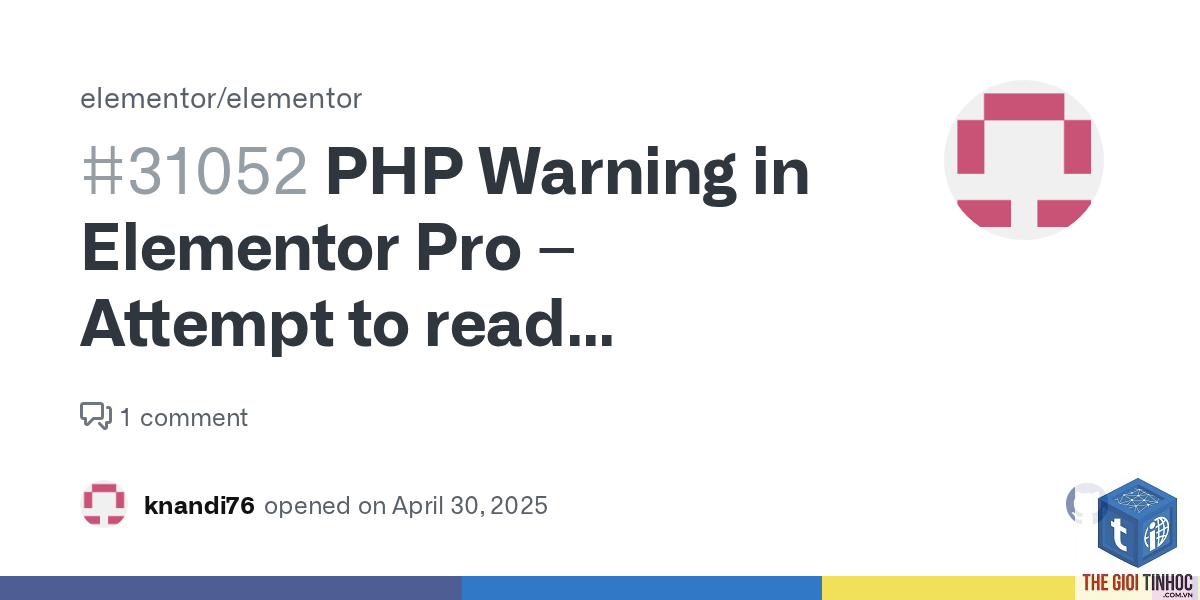 elementor php warning - Hình 1