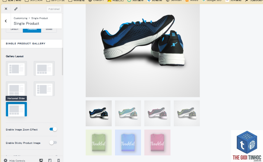 elementor product gallery lỗi