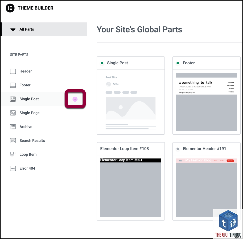 elementor single post template lỗi