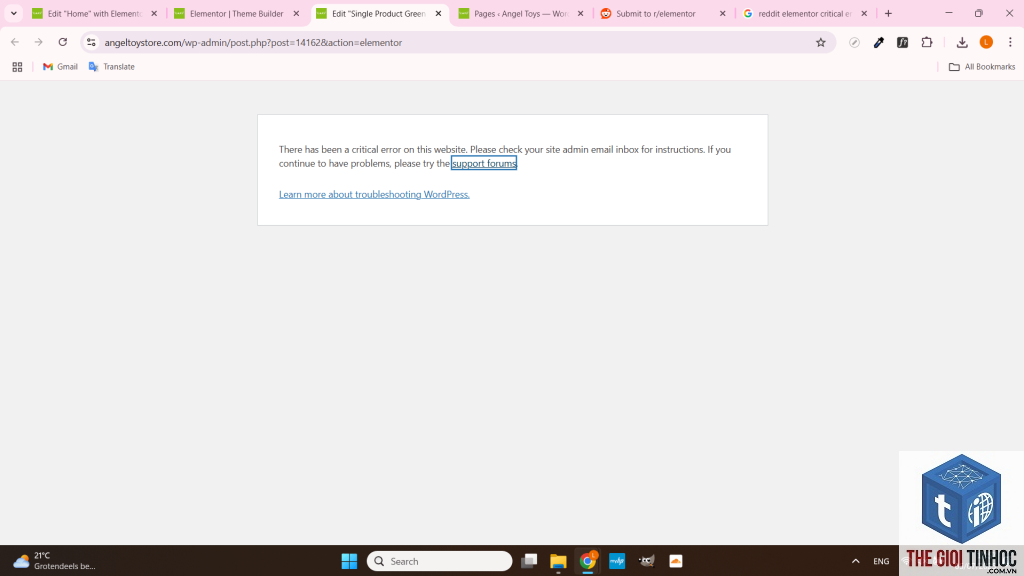 elementor single product template lỗi