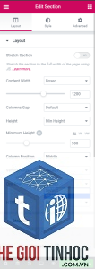 elementor tablet layout lỗi