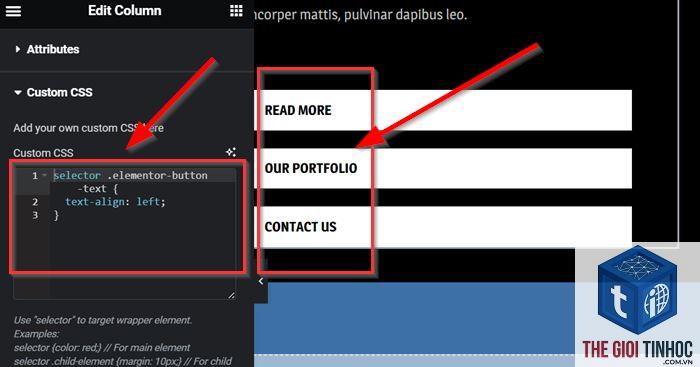 elementor text alignment lỗi