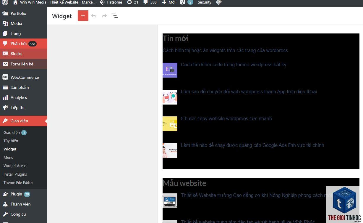 hiển thị widget wordpress - Hình 1