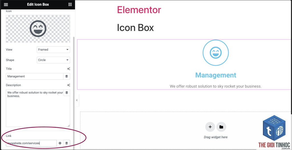 icon widget elementor