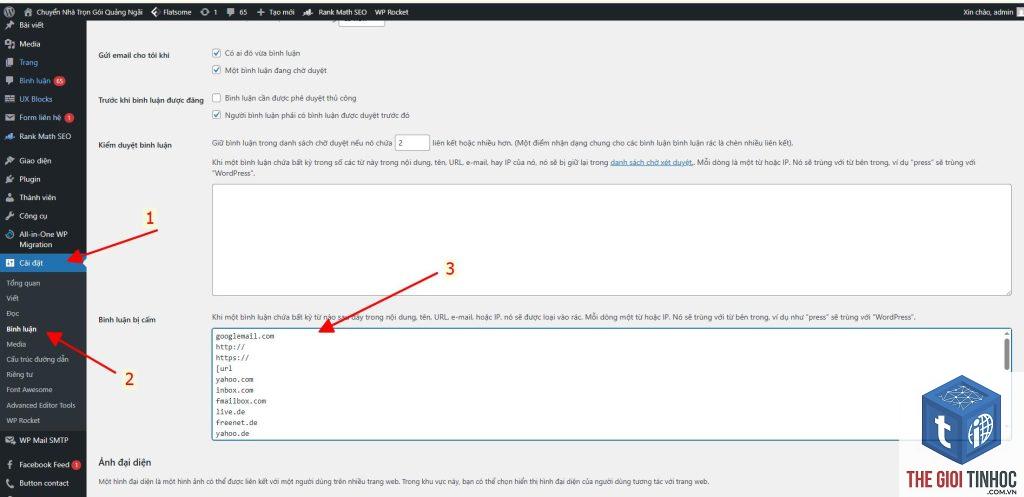lọc bình luận spam wordpress