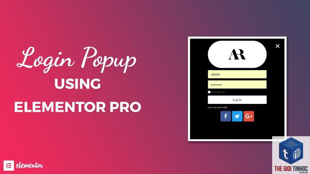 login popup elementor