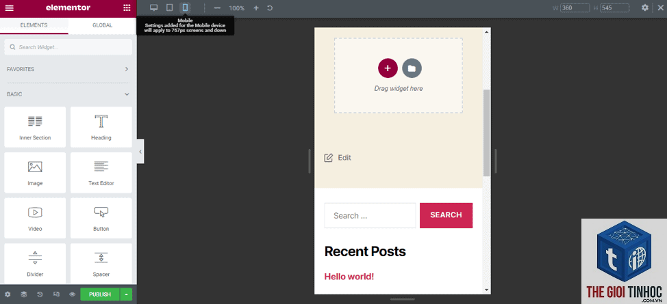 mobile responsive elementor