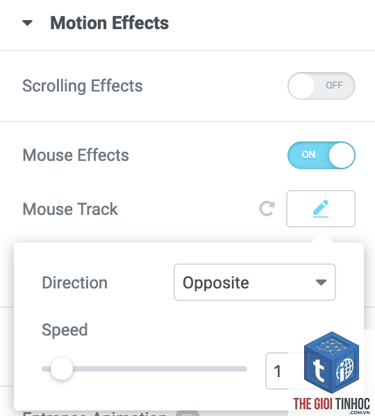 mouse effects elementor