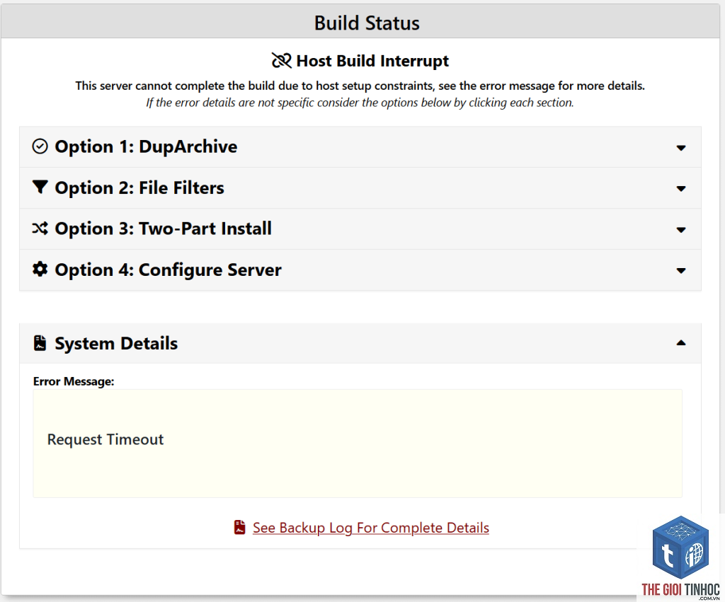 plugin backup timeout