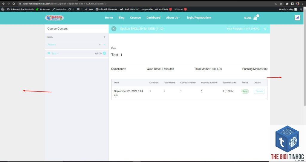 plugin lms lỗi bài học