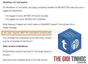 plugin wordpress api authentication error