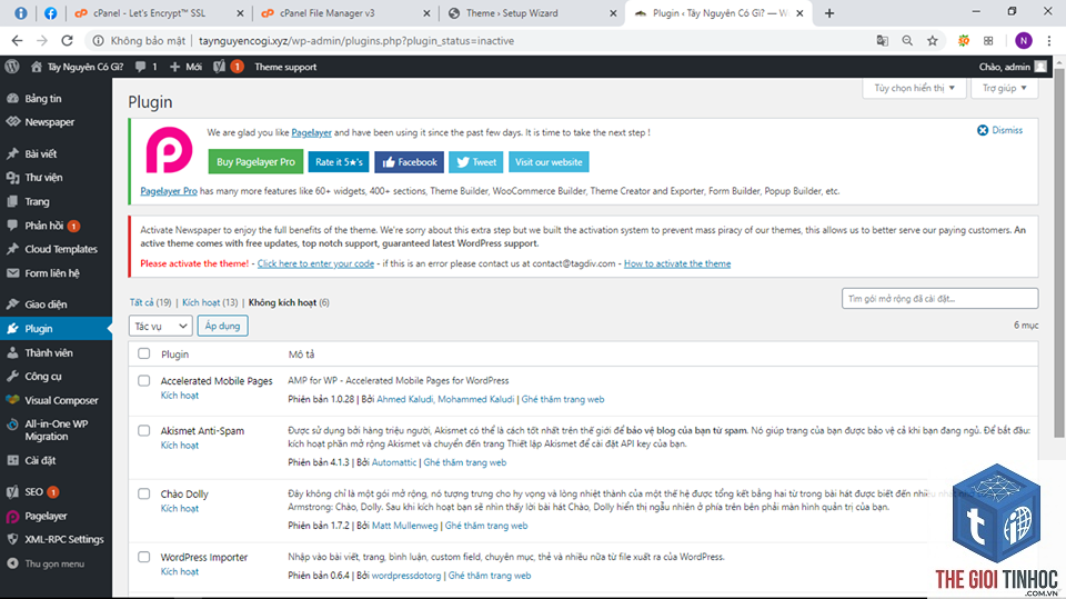 plugin wordpress bị lỗi