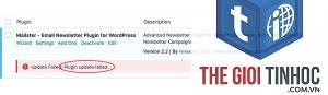 plugin wordpress database update failed