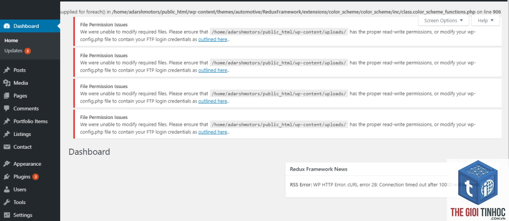 plugin wordpress read permission denied