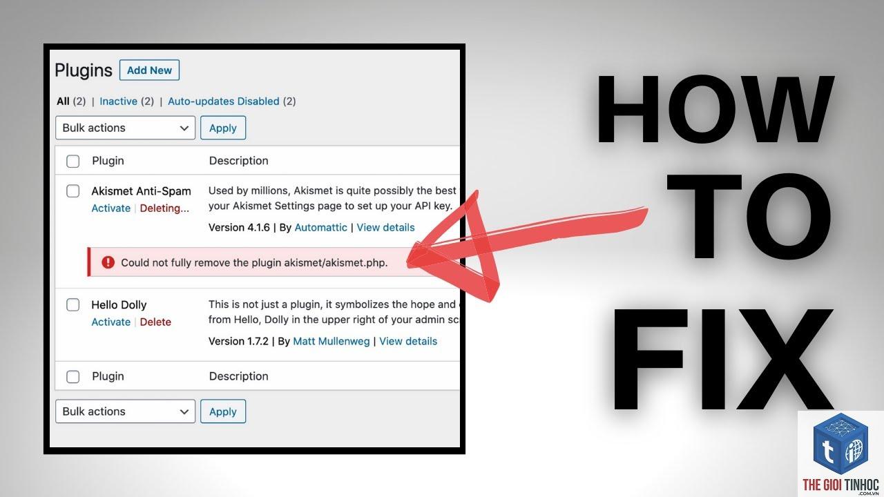 plugin wordpress remove error - Hình 1