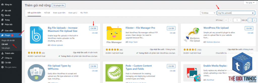 quản lý file upload wordpress
