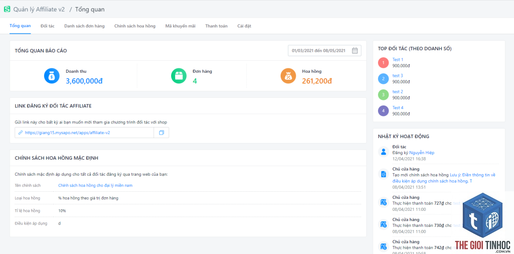 quản lý link affiliate