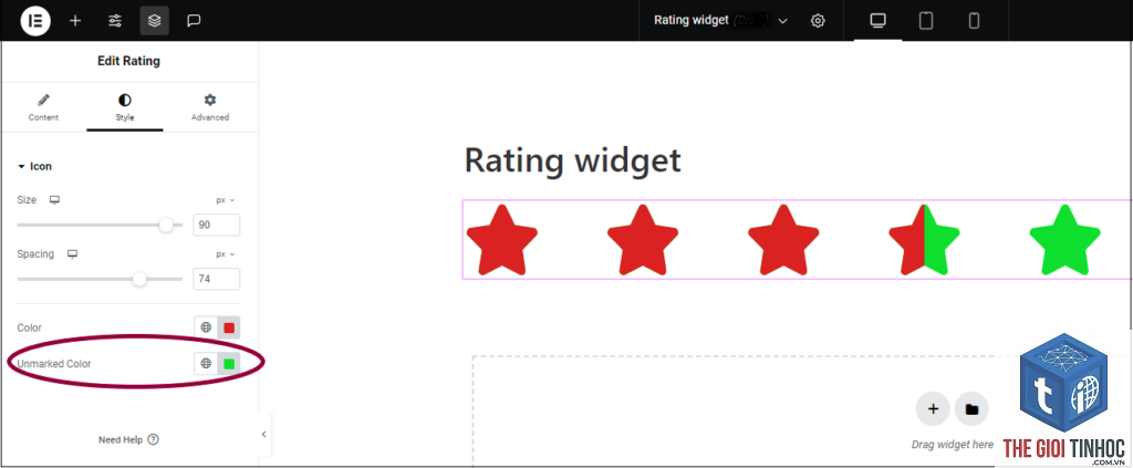 rating widget elementor