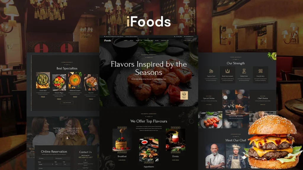 restaurant template elementor