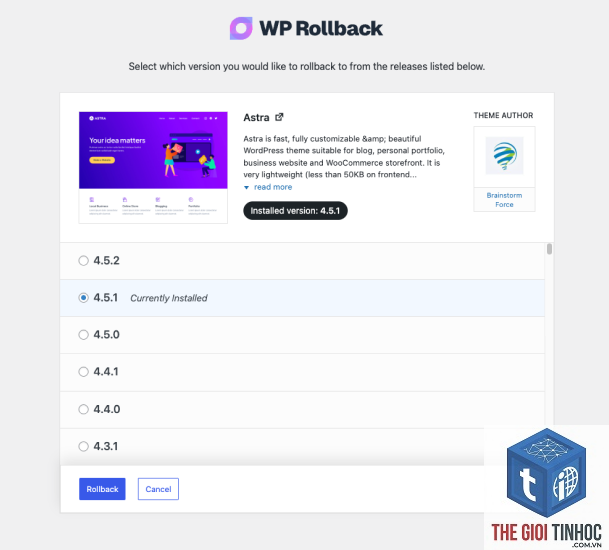 rollback plugin wordpress - Hình 2