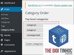 sắp xếp category wordpress