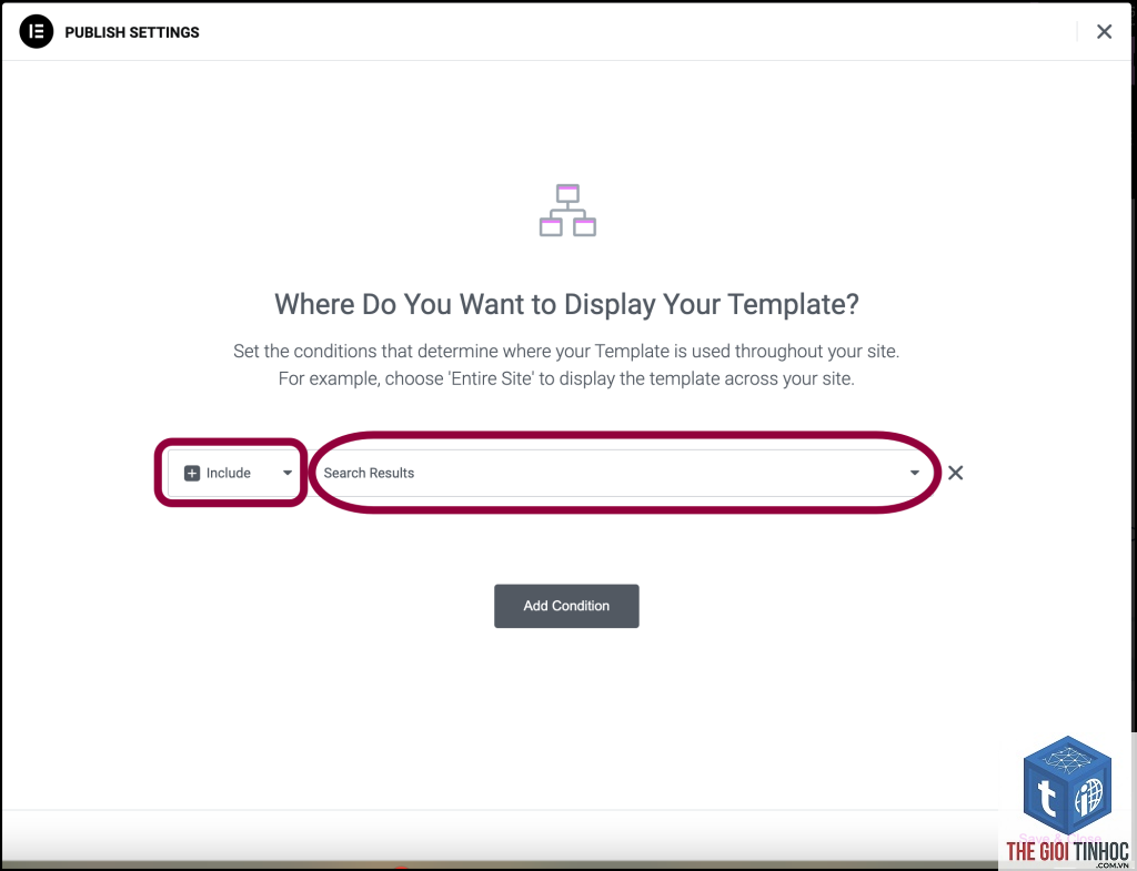 search template elementor