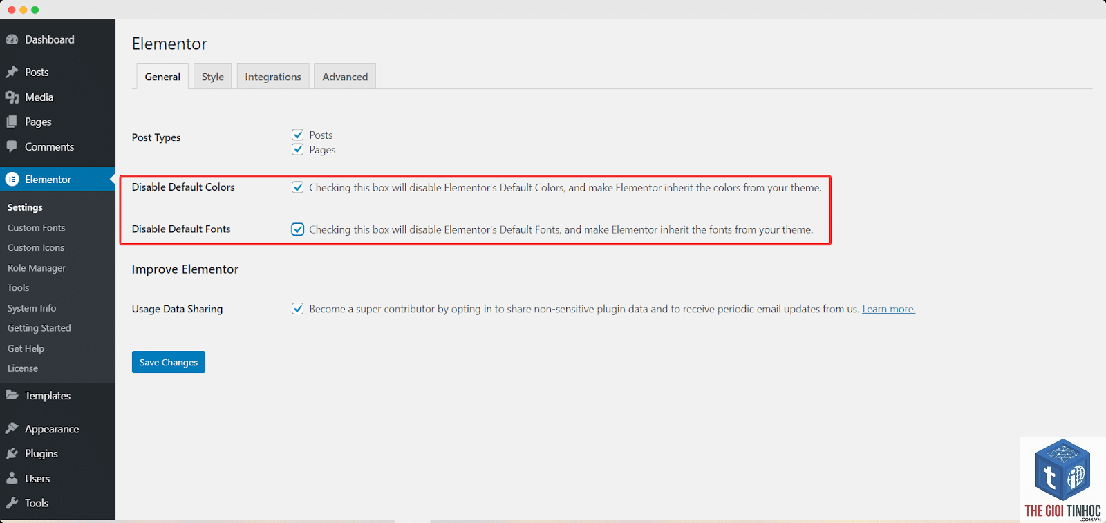 site settings elementor - Hình 4