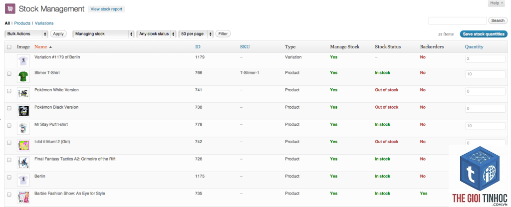 stock management woocommerce