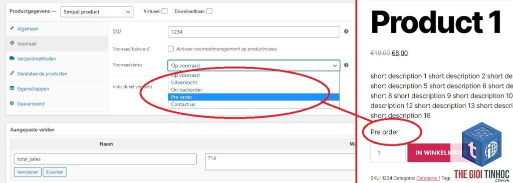 stock status woocommerce