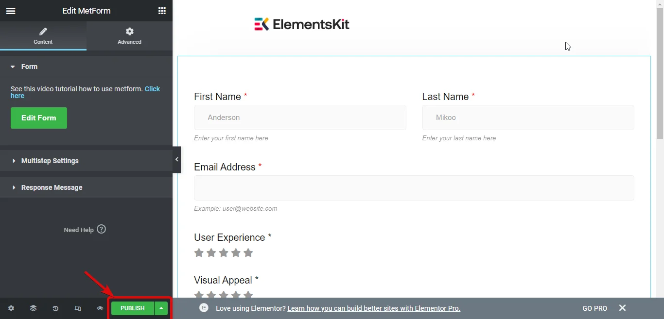 survey form elementor - Hình 5
