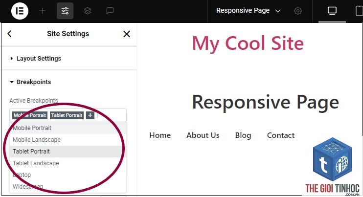 tablet responsive elementor