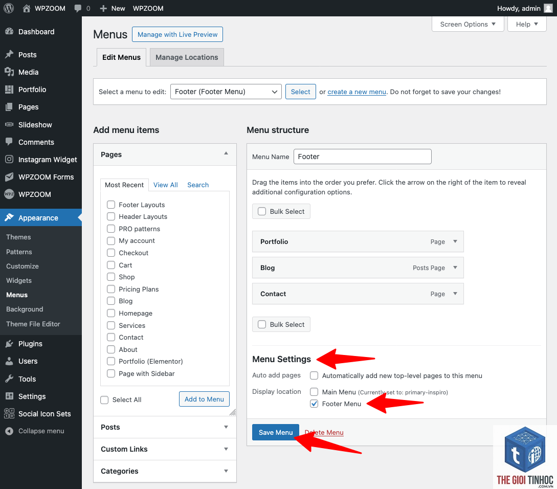 tạo menu footer wordpress - Hình 4