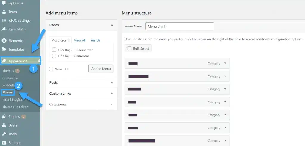 tạo menu wordpress - Hình 2